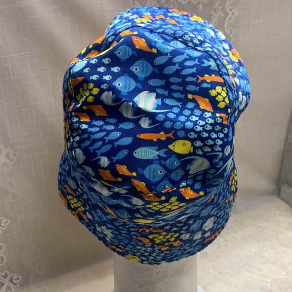 U V Skinz Baby Reversible Sun hat/bucket hat orange/blue with fish - Picture 6 of 11